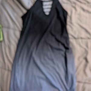 Black and Gray Sleeveless Dress